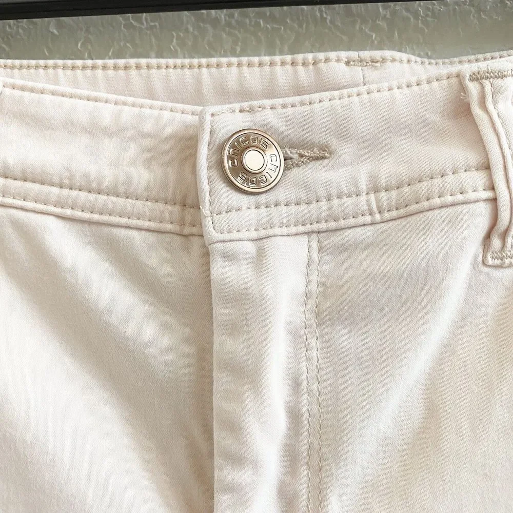 Chico’s Platinum Crop Pants‎ Peach Color Size 2) Stretch